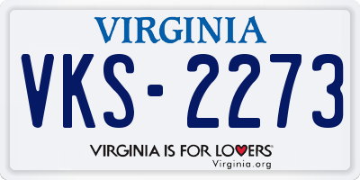 VA license plate VKS2273