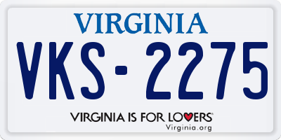 VA license plate VKS2275