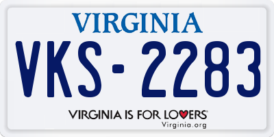 VA license plate VKS2283