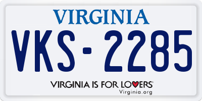 VA license plate VKS2285