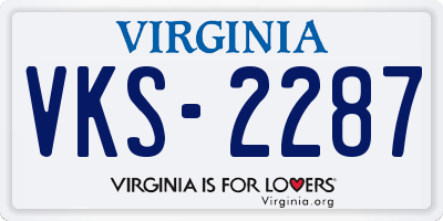 VA license plate VKS2287