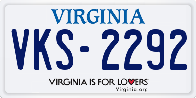 VA license plate VKS2292