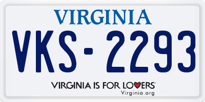 VA license plate VKS2293