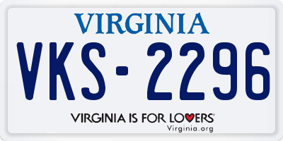VA license plate VKS2296
