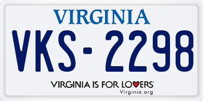 VA license plate VKS2298