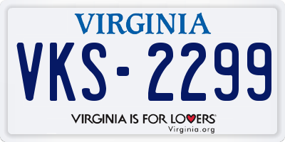 VA license plate VKS2299