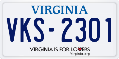 VA license plate VKS2301