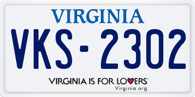 VA license plate VKS2302