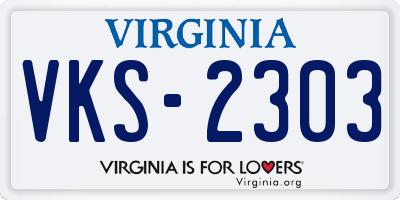 VA license plate VKS2303