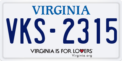 VA license plate VKS2315