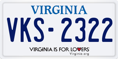 VA license plate VKS2322