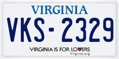 VA license plate VKS2329