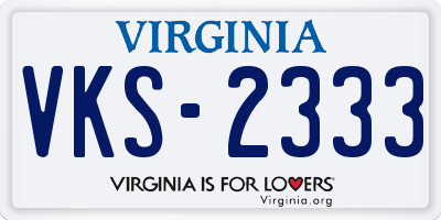 VA license plate VKS2333