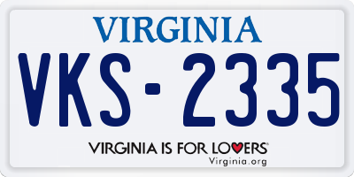 VA license plate VKS2335