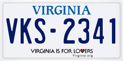 VA license plate VKS2341