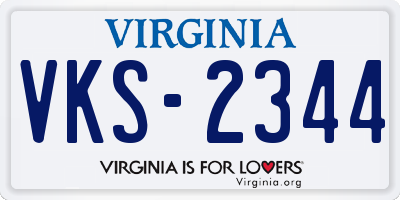 VA license plate VKS2344