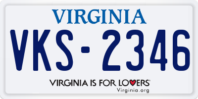 VA license plate VKS2346