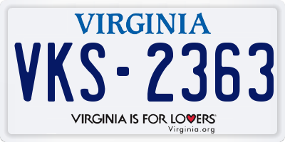 VA license plate VKS2363