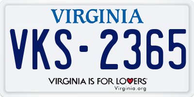 VA license plate VKS2365
