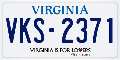 VA license plate VKS2371