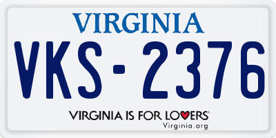VA license plate VKS2376