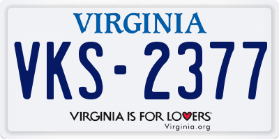 VA license plate VKS2377