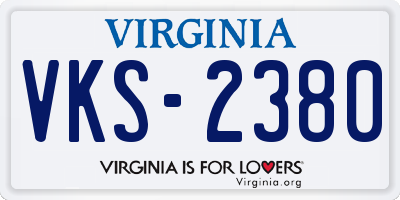 VA license plate VKS2380