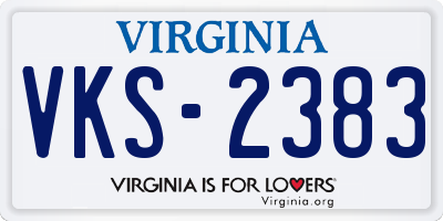 VA license plate VKS2383