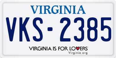 VA license plate VKS2385