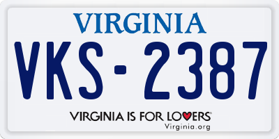 VA license plate VKS2387