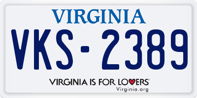 VA license plate VKS2389
