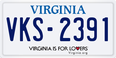 VA license plate VKS2391