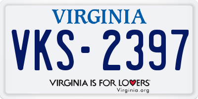 VA license plate VKS2397