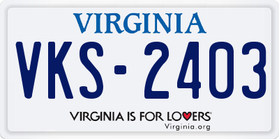 VA license plate VKS2403