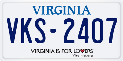 VA license plate VKS2407
