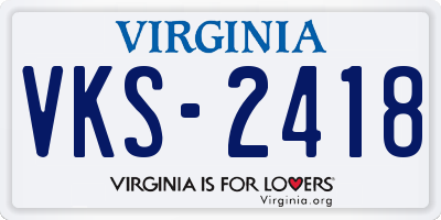 VA license plate VKS2418