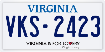 VA license plate VKS2423