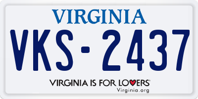 VA license plate VKS2437
