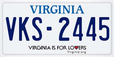VA license plate VKS2445