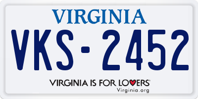 VA license plate VKS2452