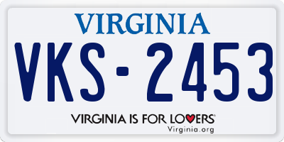 VA license plate VKS2453