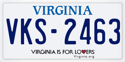 VA license plate VKS2463
