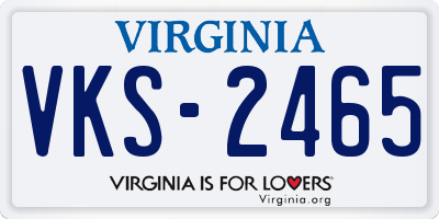 VA license plate VKS2465