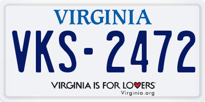 VA license plate VKS2472