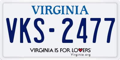 VA license plate VKS2477