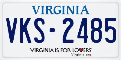 VA license plate VKS2485