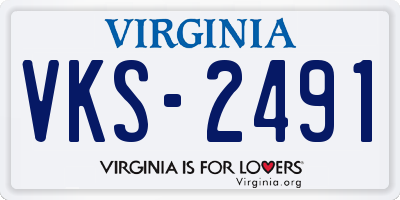 VA license plate VKS2491