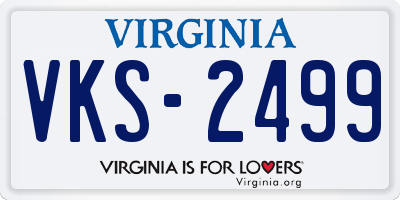 VA license plate VKS2499