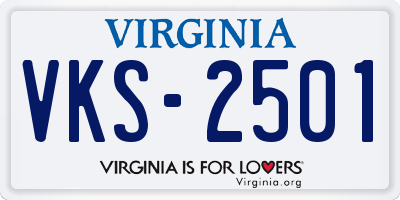 VA license plate VKS2501