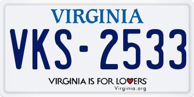 VA license plate VKS2533